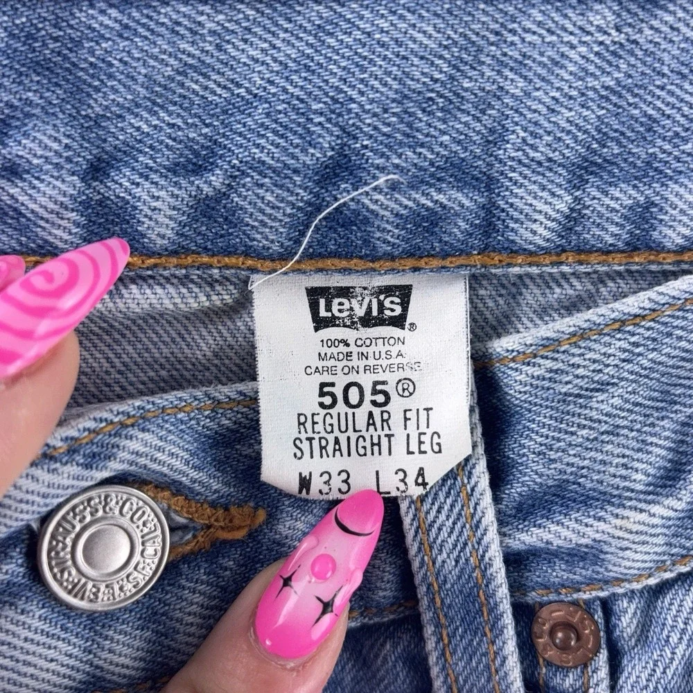 Vintage Levi's 505‎ Jeans Mens Size 33x34 Blue Denim USA Made 90s Classic